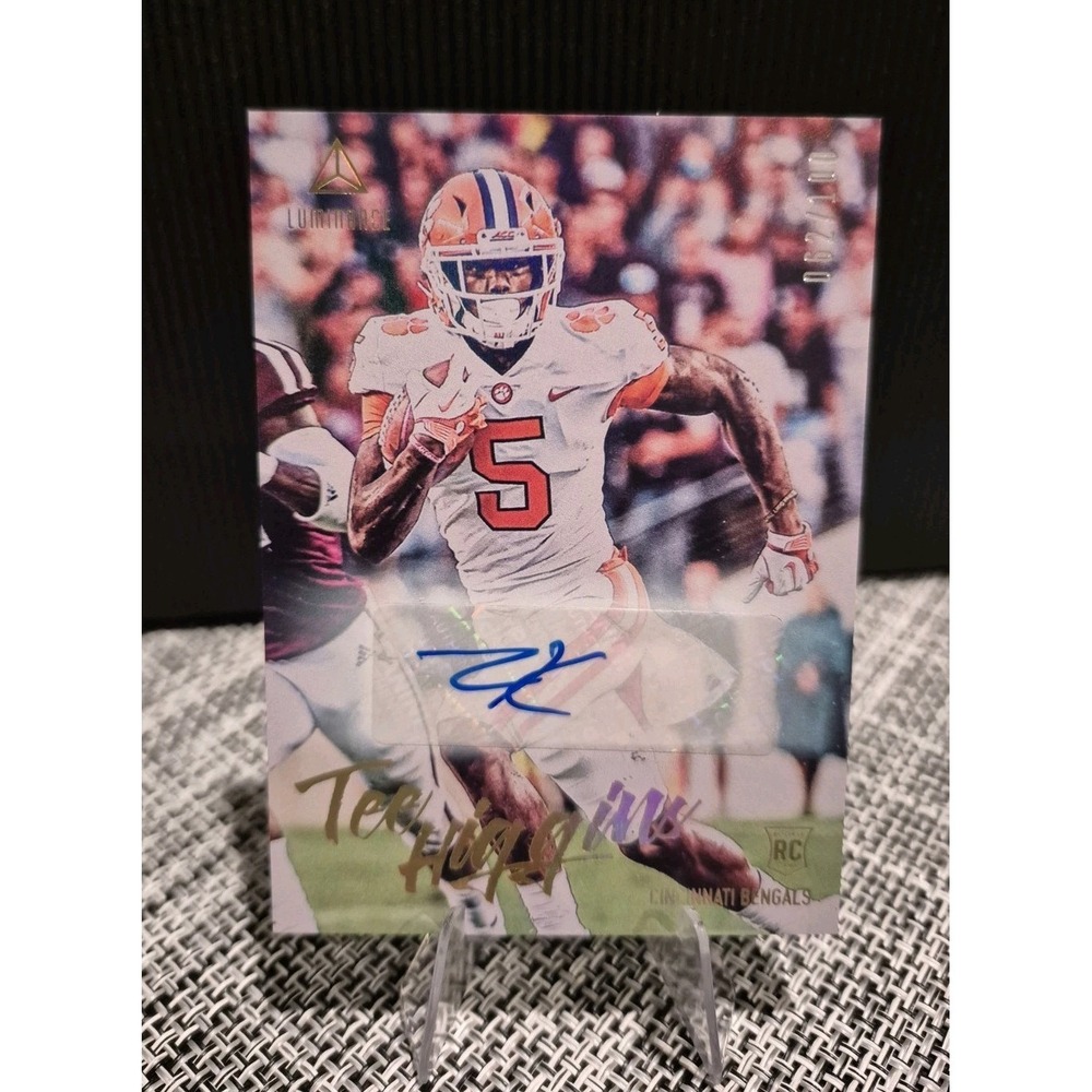 2020 Panini Luminance Tee Higgins 113 Rookies Gold Auto /100 RC AU Bengals